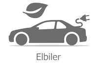 Mørkegråt ikon af elbil